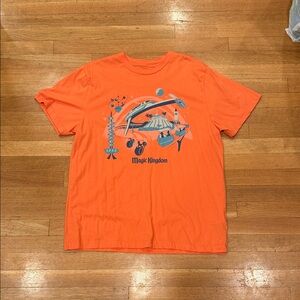 Disney Magic Kingdom Orange Tee shirt size men’s large